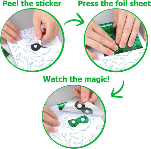 Vinlon Foil Fun Arts and Crafts Kits for Kids, Mess Free Kids Travel Activities Toys, DIY Art Craft Supplies, Gifts for Children, Boys and Girls A...