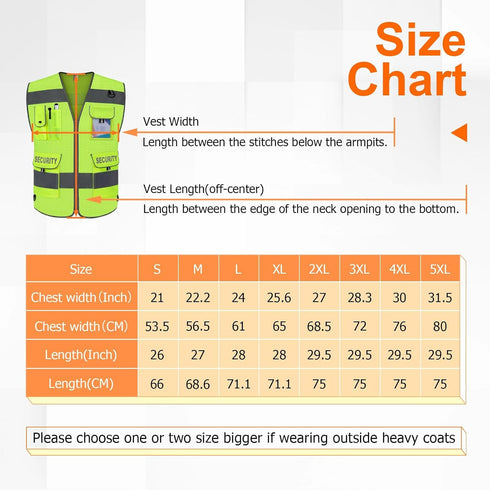 TCCFCCT Mesh Security Vest for Men Women 9 Pockets High Visibility Reflective Safety Vest, Durable Hi Vis Construction Vest with Reinforced Sewing...
