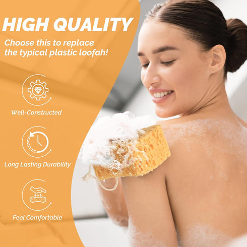 Premium Bath Sponge, 3 Pack Foam Loofah Sponge, Body Sponge for Shower - Natural Bath Sponge for Women Men and Child?Large & Soft?...