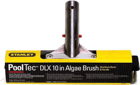 Stanley 20877 10 Inch Aluminum-Back Swimming Pool Algae Brush With Stainless Steel Bristles...