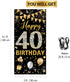 40th Birthday Decorations Door Banner, Black Gold Happy 40th Birthday Decorations Women Men, Door Cover Sign Poster Decor, 40 Year Old Birthday Pa...
