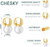 CHESKY Pearl Earrings for Women, Dainty 14K Gold Plated/925 Sterling Silver Drop Quality Handpicked AAA+ Freshwater Cultured Round Pearls Dangle E...