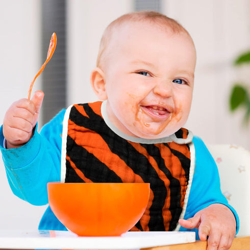 Zainpe 6Pcs Snap Muslin Cotton Bibs for Baby Leopard Tiger Stripe Zebra Pattern Bib Adjustable Feeding Bib Machine Washable Unisex Burp cloth with...