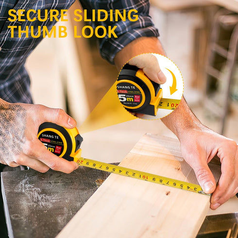 Tape Measure 16 Ft Steel Measurement Tape Measuring Tape Retractable Self-Locking Retractable Tape Measure with Fractions Small Tape Measure Retra...