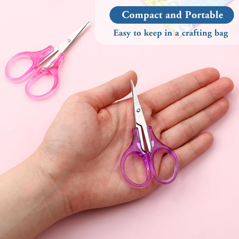 8Pcs Scissors for Crafting Stainless Steel Scissors with Protective Cover Mini Detail Craft Scissors Straight Fine Tips Design for Crafting Facial...