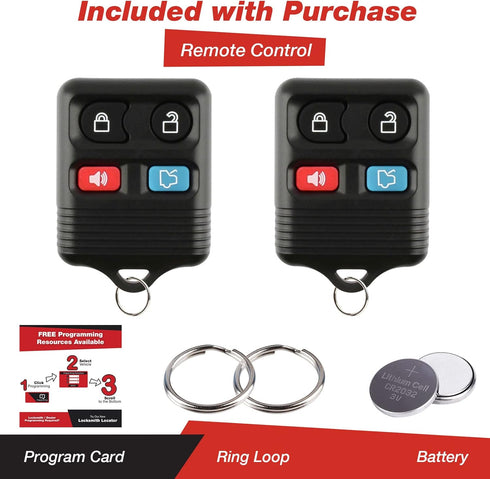 KeylessOption Keyless Entry Remote Control Fob Uncut Blank Car Ignition Key for CWTWB1U345, GQ43VT11T (Pack of 2)...