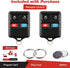 KeylessOption Keyless Entry Remote Control Fob Uncut Blank Car Ignition Key for CWTWB1U345, GQ43VT11T (Pack of 2)...