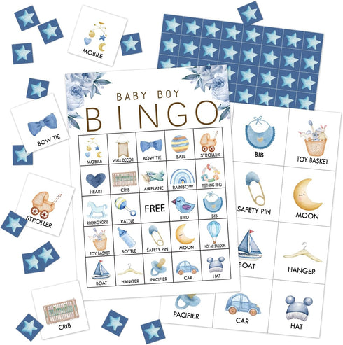 Shower Games Bingo Party Game for Gender Reveal Party Pregnancy Announcement 24 Players Bingo Game Cards Party Games Favors Decor for Family Party...