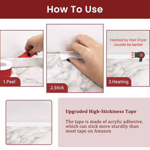 SNAILGARDEN 2 Rolls Bath Sealant Strip, Acrylic Adhesive Caulk Strip with 2Pcs Caulking Tools, White Seal Strip Waterproof Sealant Tape for Bathro...