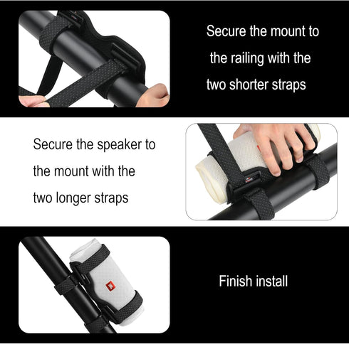 TXEsign Portable Speaker Mount for Bike/Golf Cart/Boat Railing, Adjustable Strap Bike Speaker Holder Speaker Attachment for JBL Charge 4/JBL Charg...