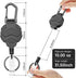 Retractable Keychain Badge Holder with Belt Clip, Heavy Duty Carabiner ID Badge Clip Reel, 32” Steel Retractable Cord, 10 oz Rebound?1pcs Black Ke...
