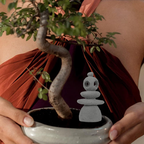 GANAZONO Zen Stones Handmade Rocks Statues Bonsai River Stone Rock Sculpture Stacked Stone Figure for Office Relaxing Yoga Meditation Fish Tank Fa...