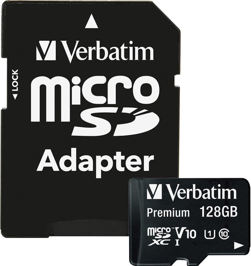 Verbatim 128GB Premium microSDXC Memory Card with Adapter, UHS-I Class 10...