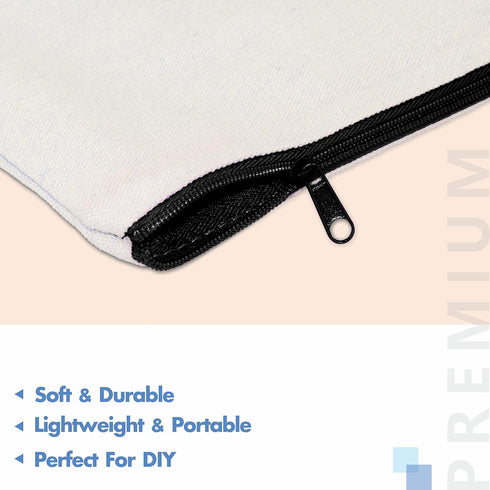 8 Pack Canvas Pencil Pouch, DIY Craft Zipper Bags Blank Makeup Bags Multifunctional Pouches Pencil Case for Cosmetic Toiletry Stationary (Beige, 8...