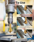 Countersink Drill Bit Set, 4 Pcs Titanium Coated Counter Sink Drill Bit Set Deburring External Chamfer Tool, for Wood, Metal, Plastic, PVC...