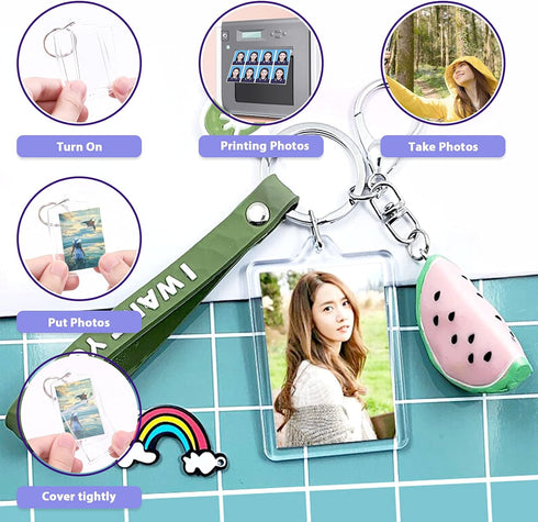 Swpeet 40Pcs Pendant Picture Frame Keyrings, Make Your Own Keyring Kit, Central Pendant for Kids To Assemble And Attach To Key Rings And Bags...