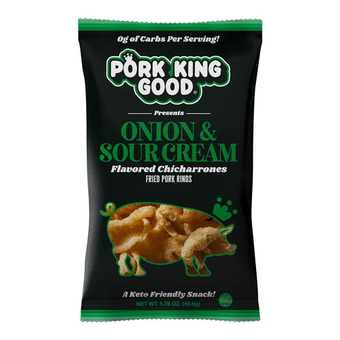 Pork King Good Pork Rinds (Chicharrones) (Onion & Sour Cream, 4 Pack)...