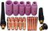 RIVERWELD 18pcs TIG Collet Bodies 10N30 10N31 10N32 10N28 406488 Collets Alumina Nozzle 10N49 10N48 10N47 10N46 10N45 TIG Back caps Assorted Size ...