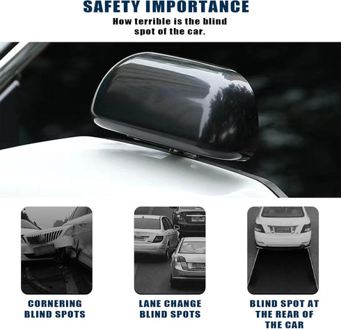 2 PCS Car Side Rearview Blind Spot Mirror, 5.7" x 2.5" 360°Adjustable Convex High-definition Wide-angle Reversing Mirror, Expanded Field of View A...
