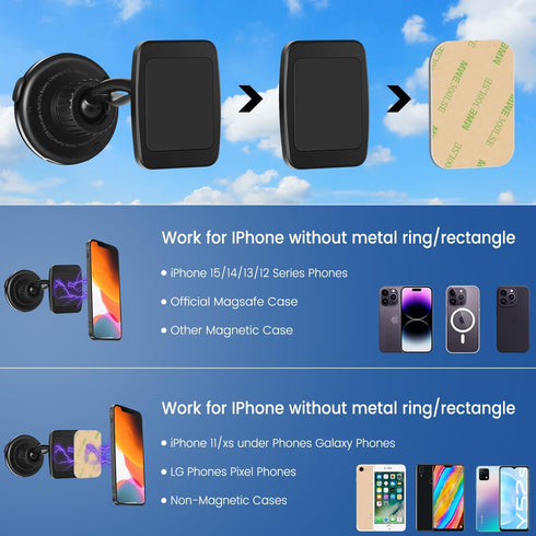 Gym Phone Holder Mount, Gym Buddy Magnetic Phone Holder, Magntic Phone Mount for EZGO/Club Car/Yamaha, Strong Vacuum Cell Phone Holder for iPhone/...