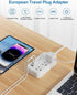 European Travel Plug Adapter, US to Europe Plug Adapter with 3 AC Outlets and 3 USB, Type E/F - International Power Strip for USA to Europe EU Ger...
