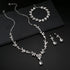 FIBO STEEL Jewelry Set Rhinestone Earrings Necklace Bracelet Set for Bride Bridesmaid Wedding Prom Costume Party Jewelry...