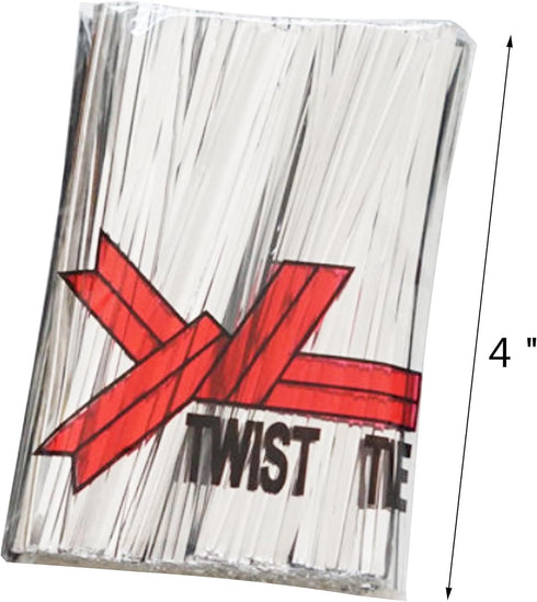 Twist Ties for Bags Bread Bag Tie Garden 4 inches 1600 Pcs Candy Coffee Bags Flower Ties (1600, Silver)...