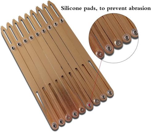 HONEYSEW Expanding Aluminum Sewing Gauge Button Guide Measure Multiple Equal Distance (1 Pack)...