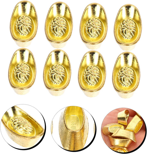 20pcs Iron Ingot Home décor Chinese Wealth ingots i Ching feng Shui Citrine Yuan bao Statue Lucky Money Desktop Ornament House Ornaments Mini Zinc...