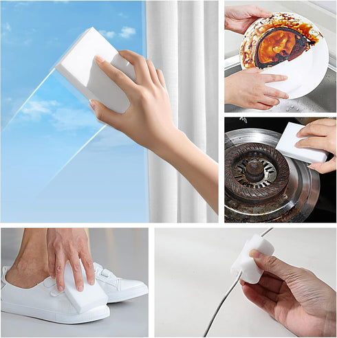 50 Pack Melamine Sponge, Magic Sponge Eraser, Durable Multi-Purpose Premium Melamine Foam Eraser for All Oil Stains, Coffee Cup Stains, Bathroom, ...