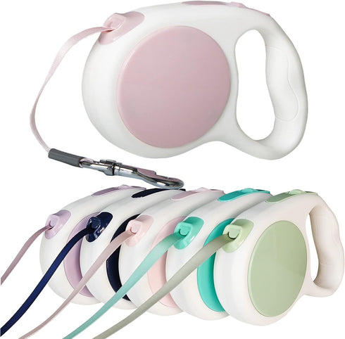 Pink Retractable Dog Leash 10 ft for Small and Medium Dogs and Cats, One Button Brake, Pause, Lock by LFCXHTY...