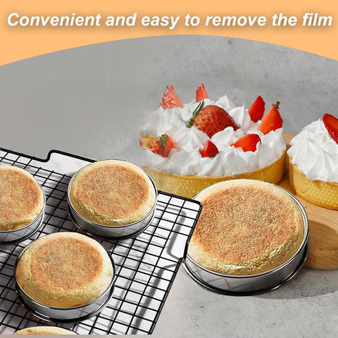 12PCS English Muffin Rings, Double Rolled Stainless Steel Cooking Rings, Crumpet Rings 4 + 3.15 Inch Round Metal Cooking Pastry Ring Molds for Kit...