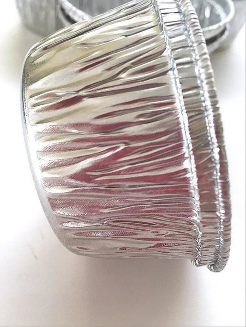 100 Aluminum Foil Muffin Cupcake Ramekin 4oz Cups with Lids Disposable...