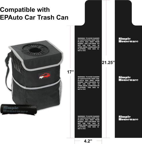 Simple Houseware 4 Gallon Trash Bags, Black, 80 Count...