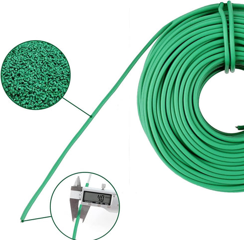 Soft Plant Ties 16.5Ft, Diameter 0.16"/4mm Green Plant Twist Garden Ties Gardening Supplies for Supporting Climbing Plants, Tomatoes, Vegetables, ...