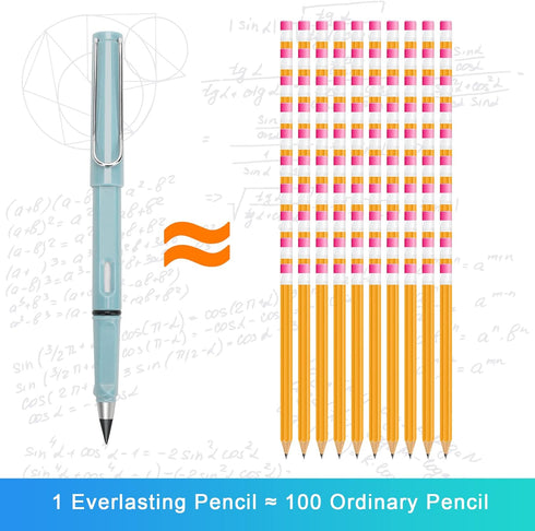 3+8Pcs Everlasting Pencil, Everlasting Pencil Replaceable Head Infinite Pencil Inkless Pen Everlasting Reusable Unlimited Writing Pencils With 8Pc...