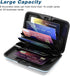 Credit Card Holder, Mini Aluminum Card Wallet RFID Blocking Slim Metal Hard Card Case for Women Men, Blue Marble...