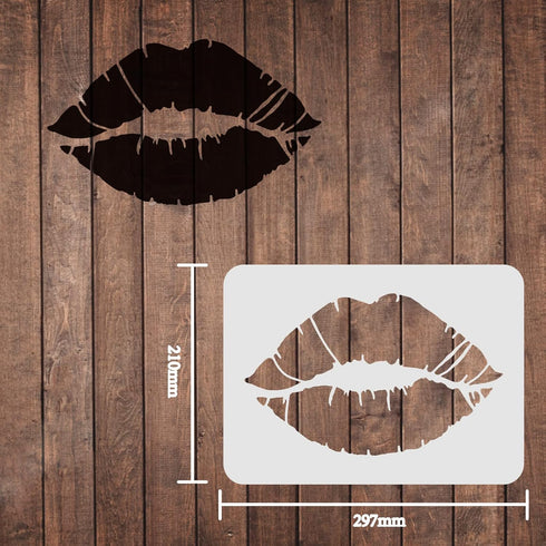 FINGERINSPIRE Lips Drawing Painting Stencils Templates 11.6x8.3 inch Plastic Stencils Decoration Rectangle Reusable Stencils for Painting on Wood,...