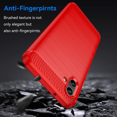 for Samsung Galaxy A04 Phone case, Shockproof, Scratch Resistant Carbon Fiber Jacket, Soft TPU,for Galaxy A04 case (Red)...