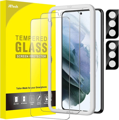 JETech Screen Protector for Samsung Galaxy S21 Plus 6.7-Inch with Camera Lens Protector, Easy Installation Tool, Tempered Glass Film, HD Clear, 2-...