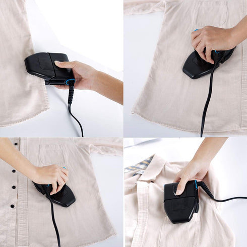 Folding Portable Iron Mini Collar Iron Electric Mini Iron With Double Ironing 6 Heat Settings Flip-Out Wings Functions for Household Dorm Room Cra...