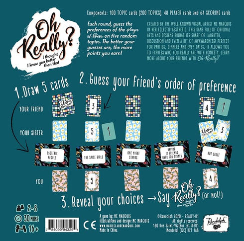 Oh Really | Conversation Game | Fun Icebreaker and Couples Game | 2 to 8 Players | 30 Minutes...