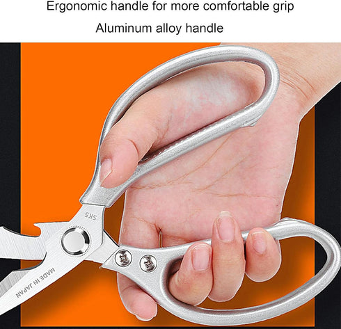 LONJYI Multi Function Kitchen Scissors, Heavy Duty Stainless Steel Shears with Ultra Sharp Blades Left Right Handed Scissors Use for Chicken Meat ...
