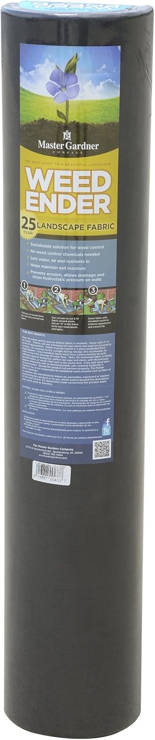 Master Gardner Weedender 25-Year Commercial Grade Weed Control Landscape Fabric, 3 Feet x 50 Feet...