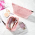 2 Pieces Corduroy Pink Makeup Bag Large Corduroy Cosmetic Bag Capacity Canvas Travel Toiletry Bag Organizer Cute Makeup Brushes Aesthetic Accessor...