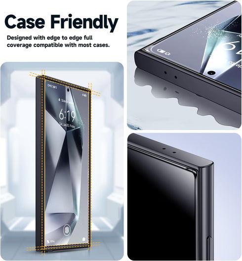 MAGIC JOHN 2 Pack for Samsung Galaxy S24 Ultra Tempered Glass Screen Protector, Auto Dust-Elimination Installation, Bubble Free, HD Clear, Easy In...