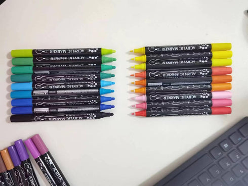 36 Paint Markers,Dual Tip Paint Pens With Dot Tip and Brush Tip for Rock Painting,Drawing & Art Supplies,Paint Pens Acrylic Markers for Paper,Wood...