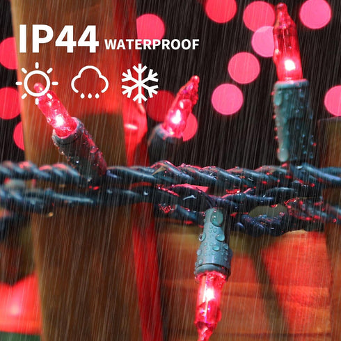 Super-Bright Extendable Pink Christmas Lights Decoration 100Lights 19.6ft UL Certified Mini Bulb String Lights Set for Outdoor Christmas Tree Gard...