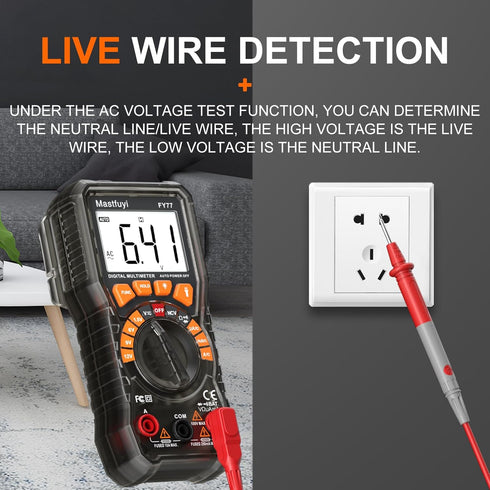 Multimeter Digital, Battery Tester, Multi Tester NCV Non-Contact Voltage Detection, Electrical Tester Auto-Ranging, True RMS 2000 Counts, AC/DC Vo...
