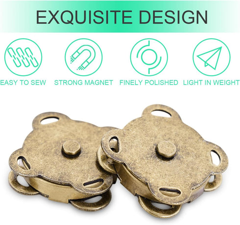 CooBigo Magnetic Snaps Buttons Plum Magnetic Snap Closures for Purses Bags Clothes Handbags Scrapbooking,Magnetic Purse Closure Fasteners,Sewing o...